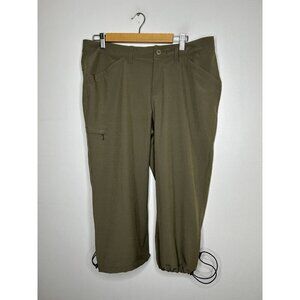 Eddie Bauer Women's Ripstop Capri Stretch Secure Pocket Dark Green Size 12